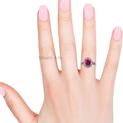 925 Sterling Silver Ring for Womens, Oval Gemstone Unique Handcrafted Ring