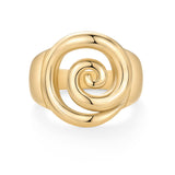 14K Gold Plated Chunky Swirl Rings for Women - Statement Spiral Ring - Waterproof Bold Swirl Bands