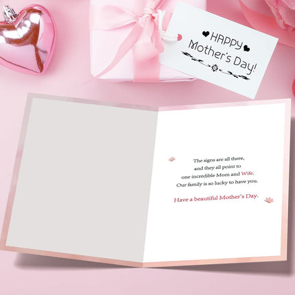 Mothers Day Card for Wife, Happy Wife Mother's Day Cards Gifts from Husband