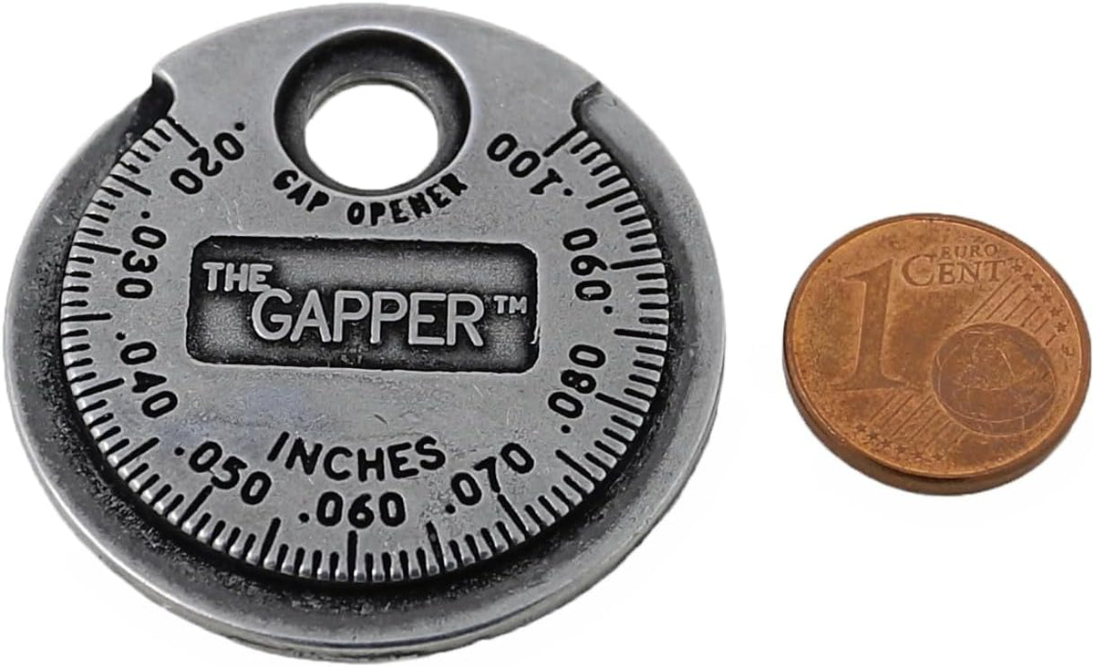 Spark Plug Gapper: Coin-Style Spark Plug Gap Tool, 0.020"–0.100" Measurement Range, Plated Steel - photo 3