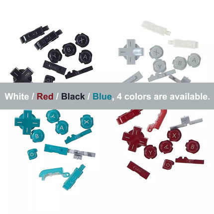 Custom for 3DS Extra Buttons Color Full Set Replacement, for Nintendo Old 3DS Small Game Consoles, ABXY / D-Pad Direction / L R Shoulder / Power Home / Volume / 3D Switch Button 11 PCS (Red)