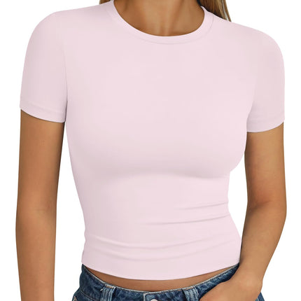 Womens Short Sleeve T Shirt Basic Summer Top