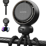 Portable Stroller Fan with 5 Speeds, 70° Oscillation, USB-C Rechargeable Battery, LED Display & Soothing Songs