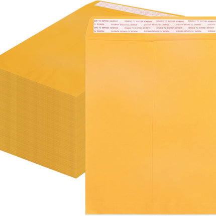Geofun 12 x 15.5 Inch Manilla Envelopes with Peel & Seal Closure, Large Yellow Envelopes for Mailing Homemade Items, Legal Size Letters, 11 x 14 Documents, Tax Records, 100 Pack