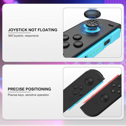 Upgraded Switch Controllers for Switch/Lite/OLED, Replacement for Switch Controller, Support Sports Dual Vibration/Wake-up/Motion Control/Screenshot, Support fitness and sports-themed games (Black)
