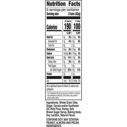 Nature Valley Crunchy Granola Bars, Oats 'n Honey, 12 Ct, 8.94 oz (6 Pouches)