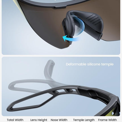 Lamicall 24g Polarized Sports Sunglasses for Men Women - UV400 Protection Sun Glasses Gifts for Running Cycling Baseball