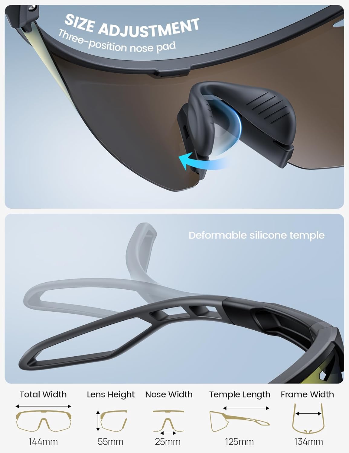 24g Polarized Sports Sunglasses for Men Women - UV400 Protection Sun Glasses Gifts for Running Cycling - photo 4