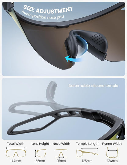 24g Polarized Sports Sunglasses for Men Women - UV400 Protection Sun Glasses Gifts for Running Cycling - photo 4