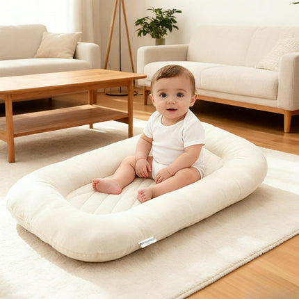 Oversize Baby Lounger for Newborn - 0-12 Months Infant Lounger Breathable Cotton Baby Nest Lounger - photo 5