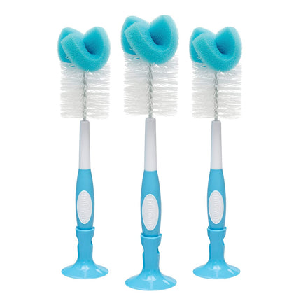 Dr. Brown's Reusable Sponge Baby Bottle Cleaning Brush, Blue, 3-Pack + Anti-Colic Vent Cleaning Brush, BPA-Free, 4-Pack