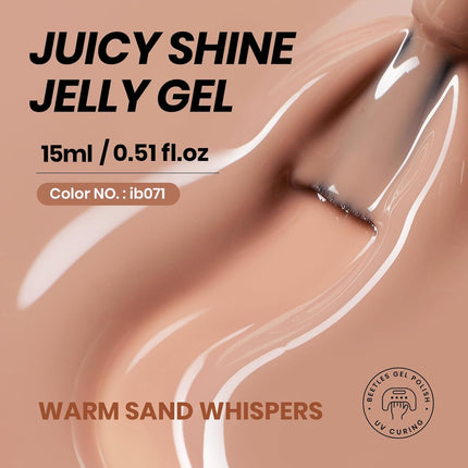 Beetles Nude Gel Nail Polish - 15ml Neutral Brown Base Color Fall Gel Polish Nail Concealer Mocha Sheer Translucent Effect Soak Off UV LED French Nail Art Manicure Gift for Women