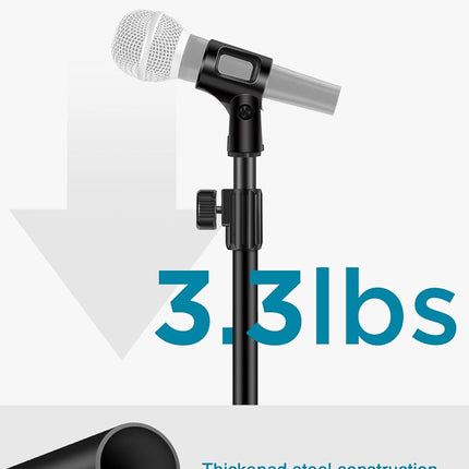 InnoGear Desktop Microphone Stand, Upgraded Adjustable Table Mic Stand with Mic Clip and 5/8" Male to 3/8" Female Screw for Blue Yeti Snowball Spark & Other Microphone