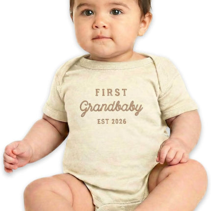 Personalized Embroidered Baby Onesies – Custom Bodysuit Gift for Pregnancy Announcement Baby Shower or First Grandchild