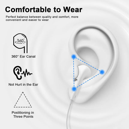 [Apple MFi Certified] for iPhone Headphones Wired Earbuds/Earphones with Built-in Microphone & Volume Control HiFi Stereo Nosie Reduction Compatible for iPhone 14 13 12 11 Pro Max XS XR X 8 7, 2 Pack