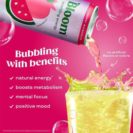 Bloom Nutrition Sparkling Energy Drink - Apple Crisp / Glacier Crush Variety Pack - Natural Caffeine, Zero Sugar, 180mg Caffeine - Antioxidant-Rich with Green Coffee Bean, Green Tea Extract, Prebiotics - 12oz 12 Pack