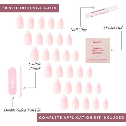 French Tip Short Almond Press-On Nails Kit - photo 4