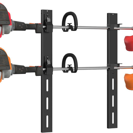Weed Eater Rack for Trailer, 2 Place Heavy Duty Rust-Proof Weedeater Racks, Trimmer Rack for Open Trailer Truck with Combination Locks