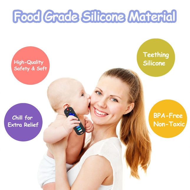 Baby Teething Toys, Food Grade Silicone Teether for Babies 3 6 12 18 Months, TV Remote Shape Toddlers - photo 2