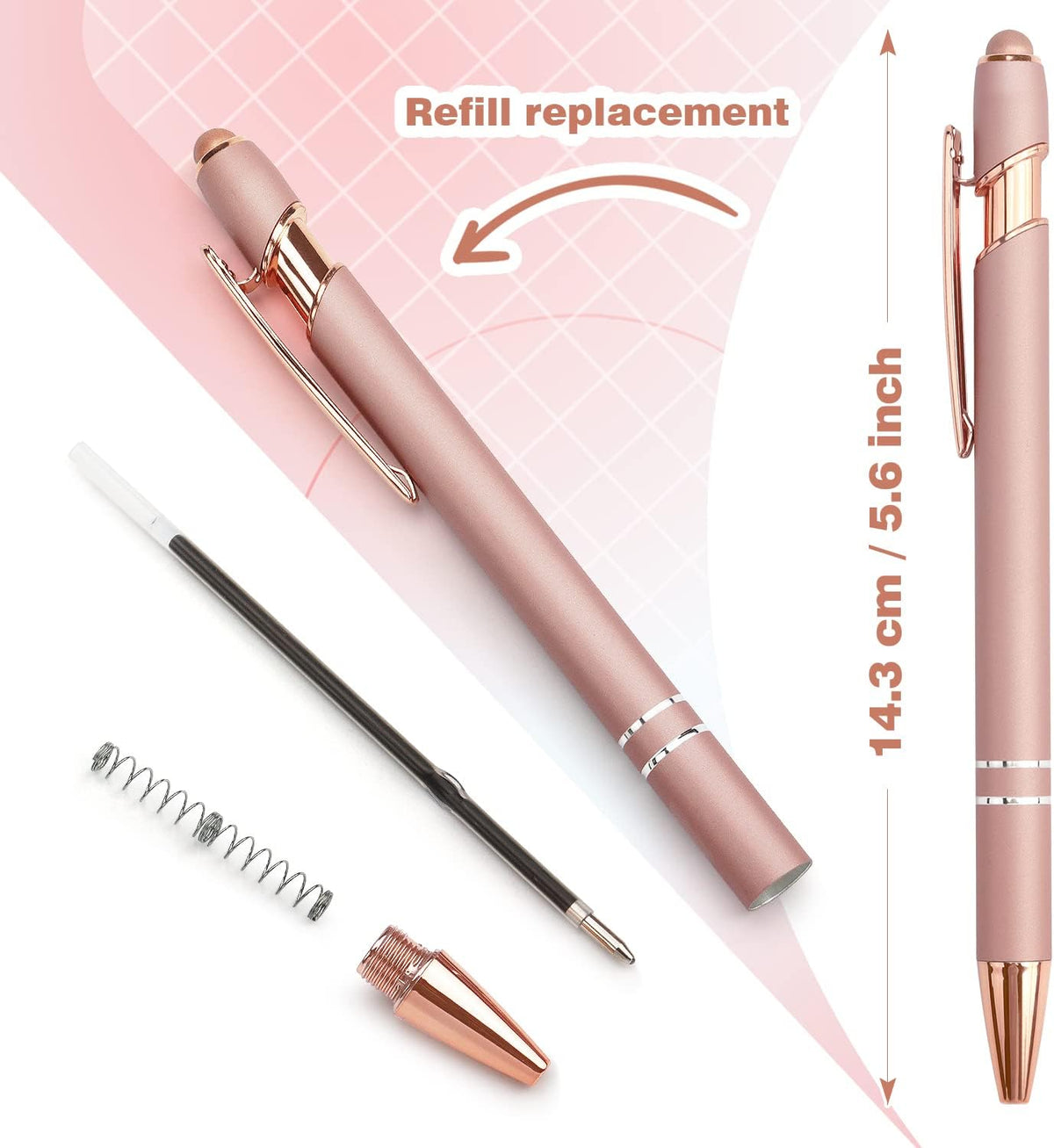 6 Pack Ballpoint Pen 2-in-1 Stylus Retractable Ballpoint Pen with - photo 3