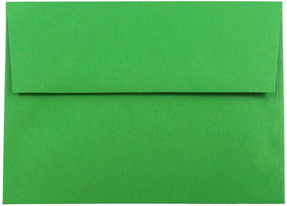 A7 Green Recycled Invitation Envelopes - 5 1/4 x 7 1/4 - 50 Pack