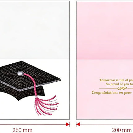 Graduation Card Envelope: Pink envelope with V-shaped flap design, suitable for 5x7 inch cards, a great choice for graduation parties and ceremonies, and can be given directly as a gift.