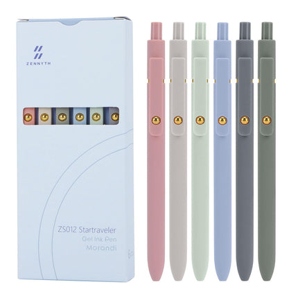 Gel Pens,6 Pcs 0.5mm Retractable Quick Dry Blue Ink Pens