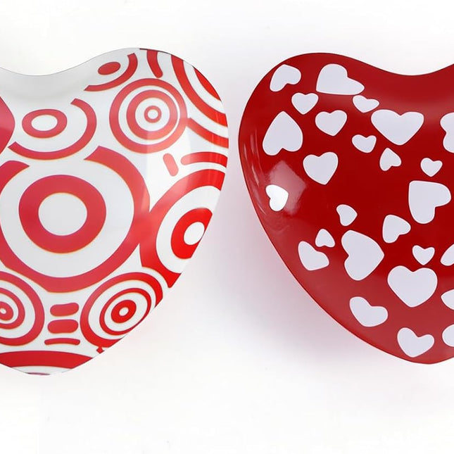 Crimson Love Heart Chimes, 2 Pack Stainless Steel Heart Bells with Hand-Painted Designs, Portable Soothing Hand Chimes for Meditation, Yoga & Sound Healing, Idea