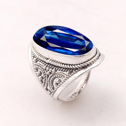 Solid 925 Sterling Silver Rings for Women & Girls, Sterling Silver Gemstone Ring Cocktail Mothers Day Gift, Bridesmaid Gift, Handmade Jewelry