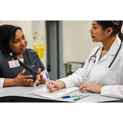 Wet Erase Markers, Semi-Permanent, Black, Ultra Fine Tip, 12 Count - For Writing on Glass, Whiteboards, Mirrors, Calendar, Labeling, Organizing