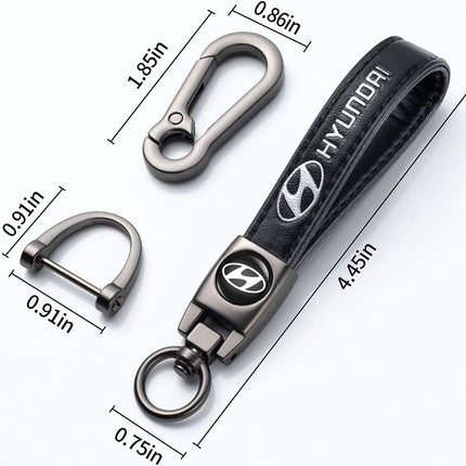 Car Keychain Keyring for Automobile,Car Key Lanyard for Women&Men,Leather Key Chain Compatible With Hyundai Santa Fe Palisade Kona Elantra KeyFob Holder Replacement