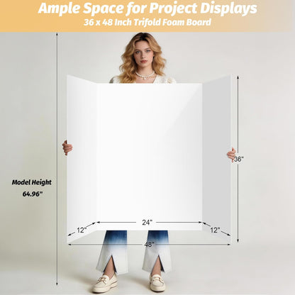 2 Pack 36" x 48" White Trifold Poster Board Foam Core - photo 2