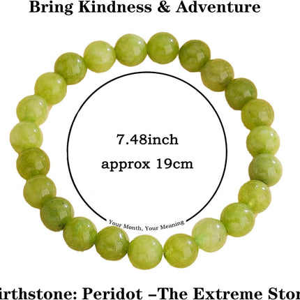 Birthstone Bracelet for Women Men,Natural Stone Beaded Bracelets,Healing Crystal Gemstones Stretch Bracelet Stress Relief Month Bracelet Birthday Jewelry Gifts