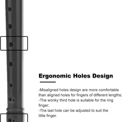 SJOYS ENGIEGEE 8-Hole Soprano Descant Recorder Kids Music Flute with Cleaning Rod & Case Bag For School Student Home Entertainment Black