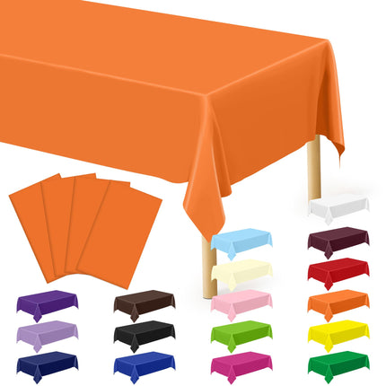 4 Pack Halloween Tablecloth 54 x 108 Inch Pumpkin Spider Web Table Cover