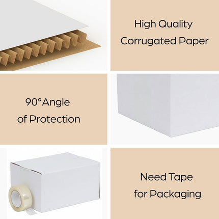 6x6x6 Shipping Boxes Set of 40, White Corrugated Cardboard Box for Packing, Mailing, Business - photo 3