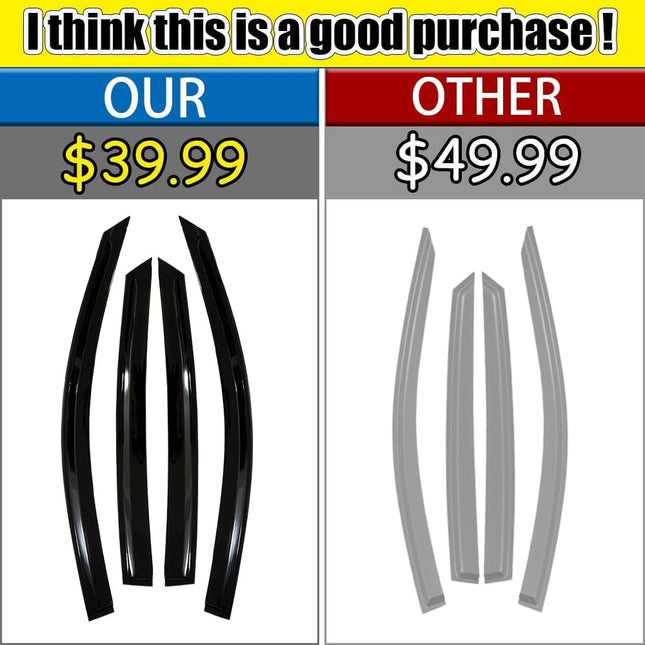 Tape-On Side Window Rain Guards for 2018-2022 Vehicles