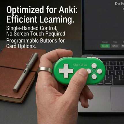 ShanWan Bluetooth Gamepad Keychain Sized Mini Controller for Switch, Windows, Android, iOS & PS4（green）