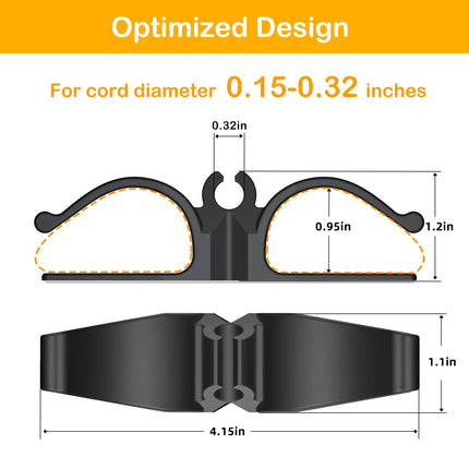 Cord Organizer for Kitchen Appliances-6PCS, Adhesive Cord Holder
