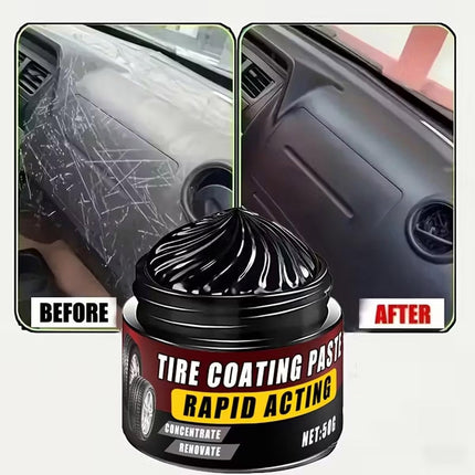 Premium Tire Coating & Trim Restorer, Tire Coating Paste, Long-Lasting Ceramic Coating & UV Protection, Bring Back the Original Deep Black Shine to Rubber and Plastic ﻿(3pcs)