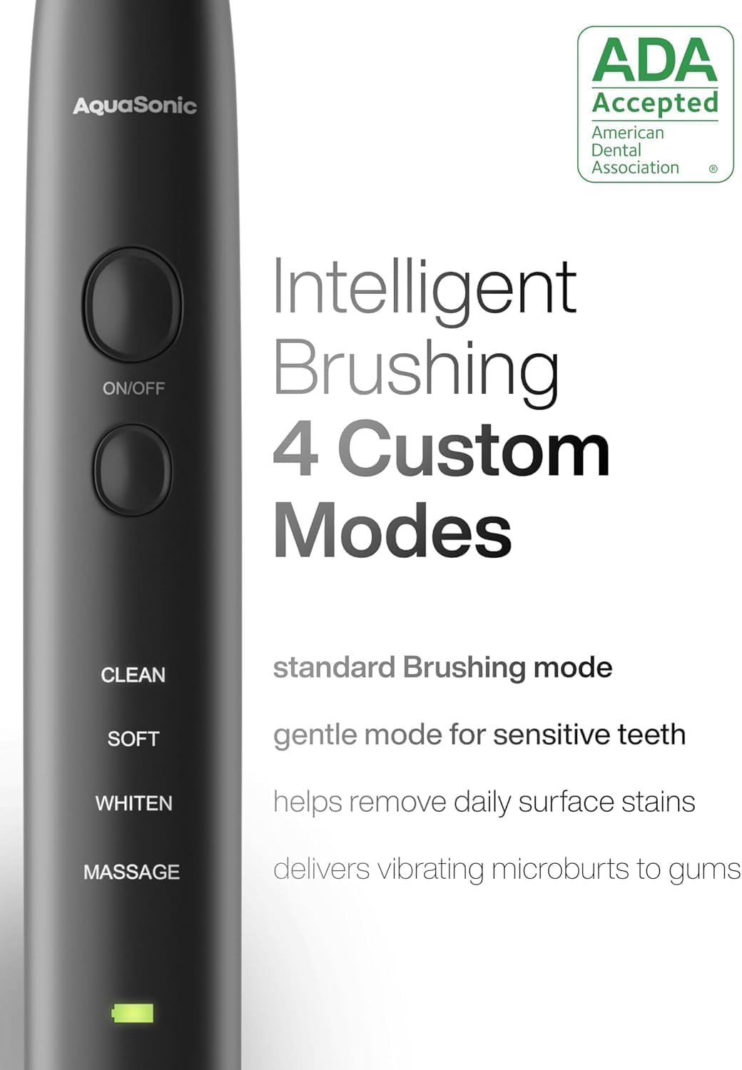 Black Series Ultra Whitening Electric Toothbrush with 8 Brush Heads and Travel Case - photo 3