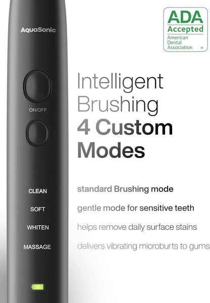 Black Series Ultra Whitening Electric Toothbrush with 8 Brush Heads and Travel Case - photo 3