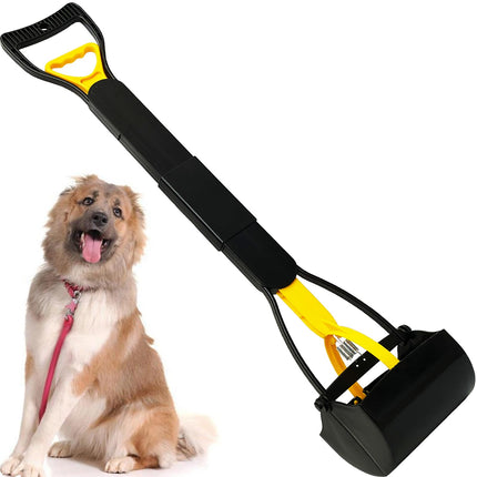 32“ Tall Pooper Scooper, Large Pooper Scooper for Dogs Heavy Duty, Dog Pooper Scooper with Long Handle & High Strength Durable Spring, Foldable Dog Poop Pick Up
