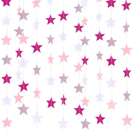 130 ft Star Garland Banner Decor, Gold