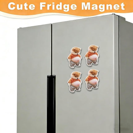 3D Shiba Inu Dog Belly Sticker,Door Stopper Wall Protector，Quiet, Shock Soft Rubber,Wall, Doorknobs, Refrigerator Door, Cabinets from Damage 2PCS (a(2PCS))