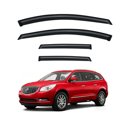 Window Visor for Jeep Cherokee 1984-2001 (Excludes Limited Model), Out-Channel Rain Guards Shields Vent Deflector Shade Wind Dark Smoke, Tape-On Outside-Mount, 4PCS