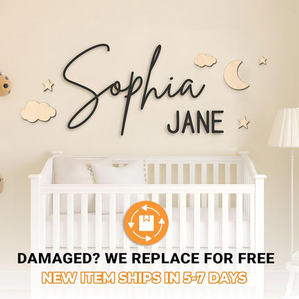 Personalized Name Sign for Nursery - Custom Wooden Name Signs for Kids Room, Personalized Nursery Name Sign - Perfect Baby Room Decor, Wall Name Decoration & Wedding signs, Family Name Signs