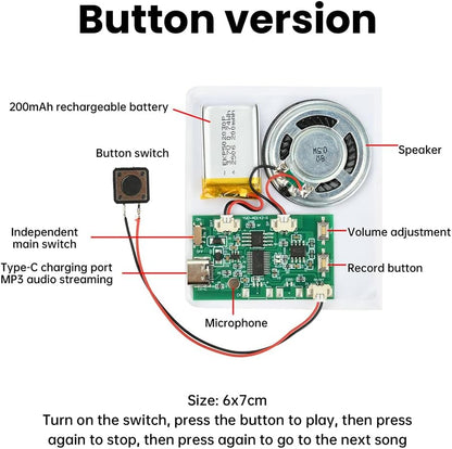 DIY Birthday Card Sound Module with Push Button and Speaker - photo 3