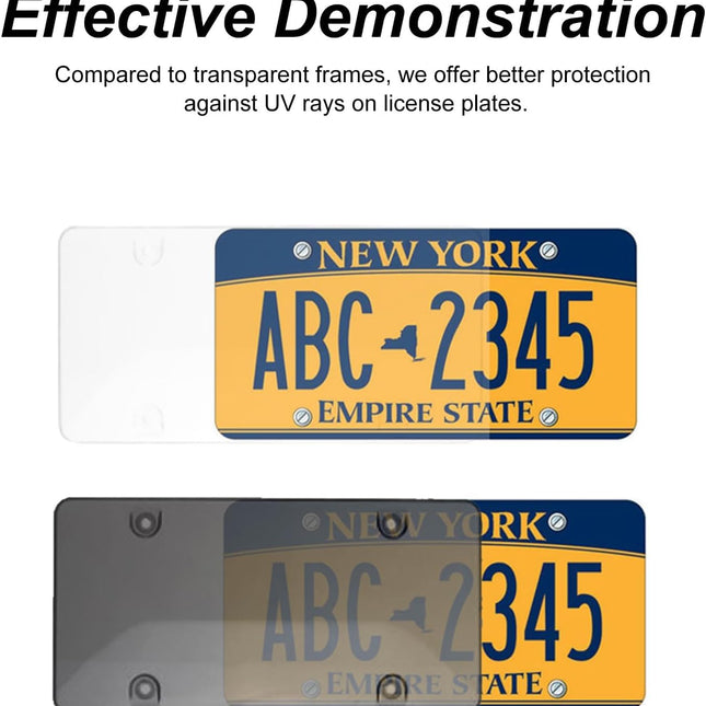 2 Pack License Plate Frame UV Protective for Standard US Plates