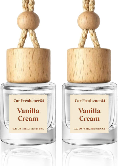 Vanilla Cream Hanging Car Air Freshener Diffuser, 2 Pack